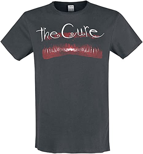 Amplified The Cure Lips Mens Charcoal T Shirt