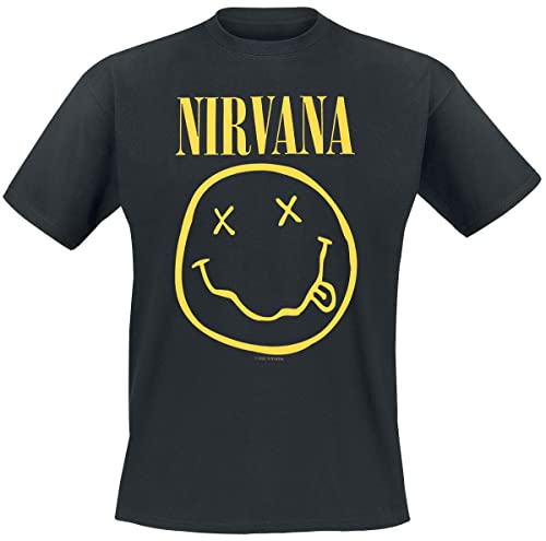 NIRVANA Men's Nirvana - Smiley Short Sleeve T-Shirt
