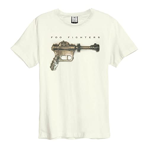 Amplified Foo Fighters (Greatest Band) Ray Gun Vintage White T-Shirt -S