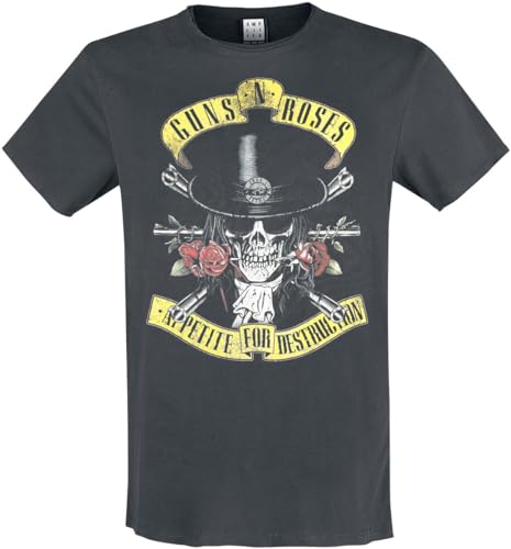 Amplified Womens/Ladies Top Hat Skull Guns N Roses T-Shirt Dress (M) (Charcoal)