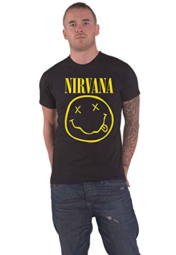 Nirvana T Shirt Flower Sniffin Band Logo Nevermind Official Mens Black