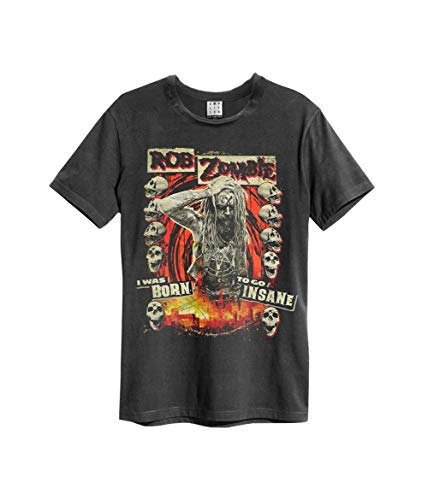 Amplified Rob Zombie Born Insane Unisex Charcoal T Shirt (X-Large)