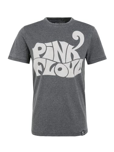 Recovered Pink Floyd Rock Band T-Shirt - Logo Print - Charcoal - Officially Licensed - Vintage Style, Hand-Printed, Ethically Sourced