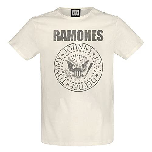 Amplified Ramones 'Vintage Shield' (Natural) T-Shirt (x-Large) Clothing Off-White