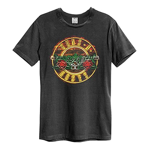 Amplified Guns N Roses Neon Sign Men's Charcoal T-Shirt