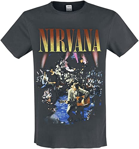 Nirvana Amplified Collection - Unplugged in New York Men's T-Shirt Charcoal Regular, coal, 3XL